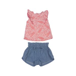 Conjunto Short Jean + Polo Bebé Niña