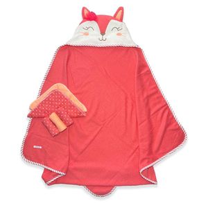Toalla  + 5 Toallitas Bebe Niña Rosado